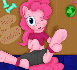 plushcolossus: Additional Pinkie working out, I really like the outfit so I drew her again. Enjoy!  &lt;3