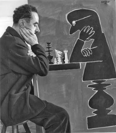 Inneroptics:    Raymond Savignac -Playing Chess-1950  Robert Doisneau  