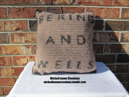 Crochet - Warehouse 13 Inspired Pillow - Bering and Wells Bering and Wells give me all the emotions.