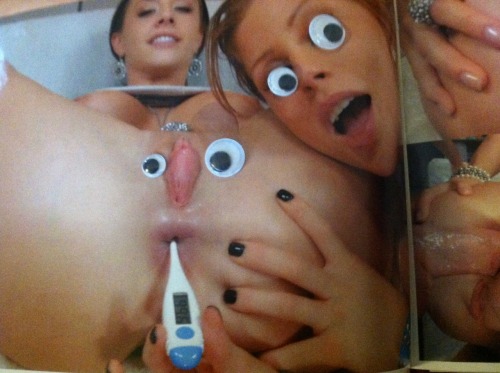 muhmuhmuhmonsters:So my friends and I thought it’d be funny to put googly eyes to some porn while we were drunk last night. HAHAHAHAHAHHAAA omg well they were right >_