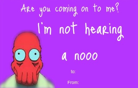 awesomegirlystuff:  Futurama Valentines: Supporting Characters! (and zoidberg) 
