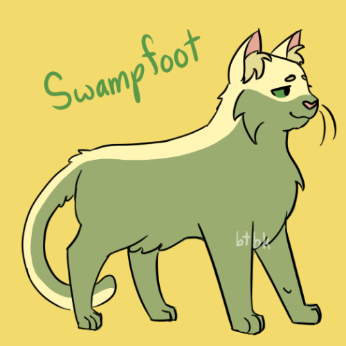 my warrior cats OCs, Swampfoot and Tumberjump!! they are gay and in love and share 1 brain cell