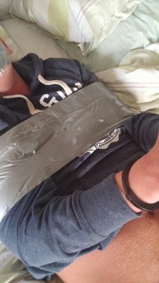 hornycutlovers:  Nice cummy duct tape. A sign of how much i enjoyed myself 