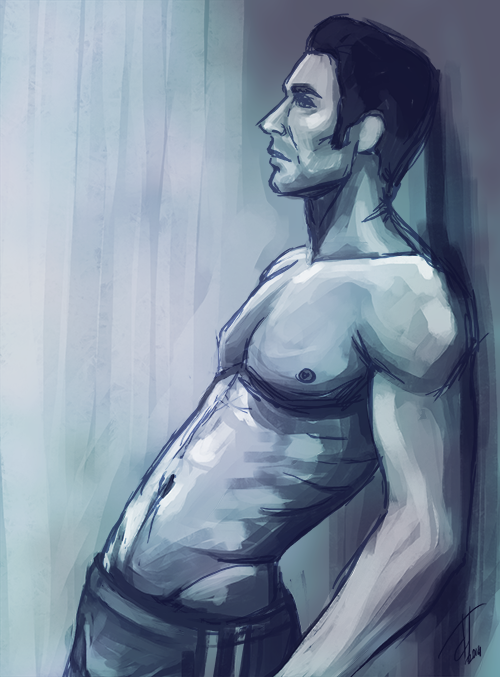 augmented-mind:  Kaidan Alenko in his underwear for kaidanalionka  Omg this is beautiful!!