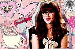 allyhendrx-deactivated20160224:  favorite female characters: jess day  I break for birds. I rock a lot of polka dots. I have touched glitter in the last 24 hours. I spend my entire day talking to children, and I find it fundamentally strange that you’re
