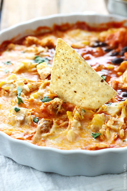 do-not-touch-my-food:  Chicken Enchilada Dip