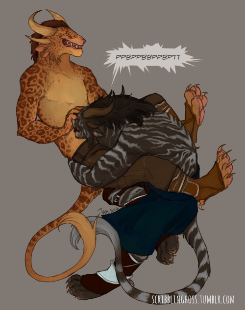 foreverconfused-anenqui:A commission I got from @scibblinghoss for @rogan-whackeray and me of Griff 