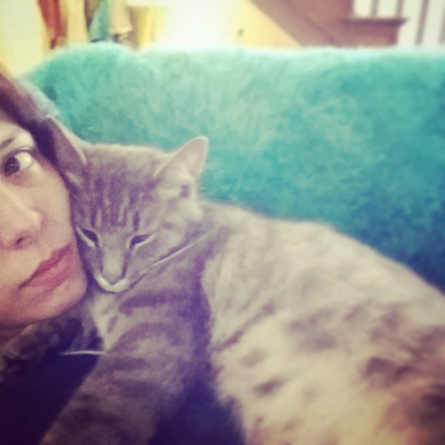 Rafael using my face as a pillow. He was determined to sleep on me somehow, someway,