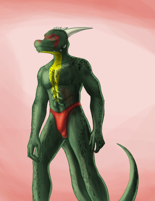 Argonian Smile“You like what you’re seeing~? I for one enjoy hanging in just my underwear.” Commission work for CrescentPapermoonPosted using PostyBirb