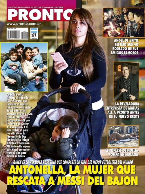 fyleonella:  Antonela and Thiago on the cover of Revista Pronto