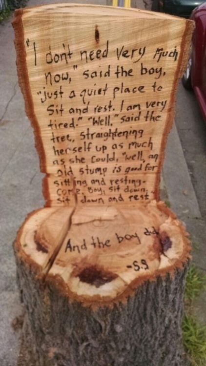 sixpenceee:   “Tree got cut down on the street and this showed up on it the next day”Posted by reddit user   Deray22  