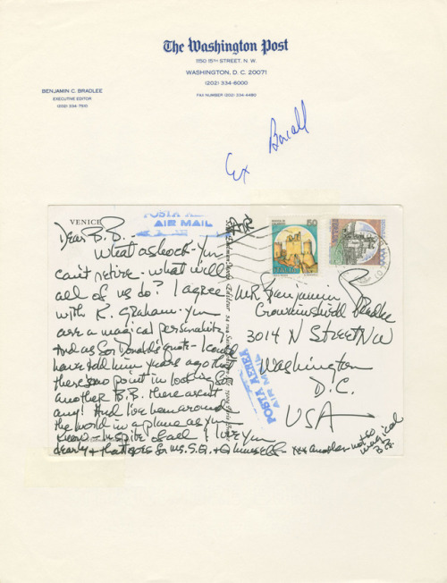 Ben Bradlee&rsquo;s archive from work at newsrooms of Newsweek and Washington Post, diaries, speeche