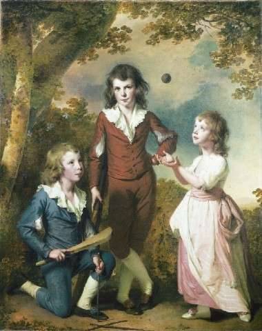 artist-joseph-wright:The Children of Hugh and Sarah Wood of Swanwick, Derbyshire, 1789, Joseph Wrigh