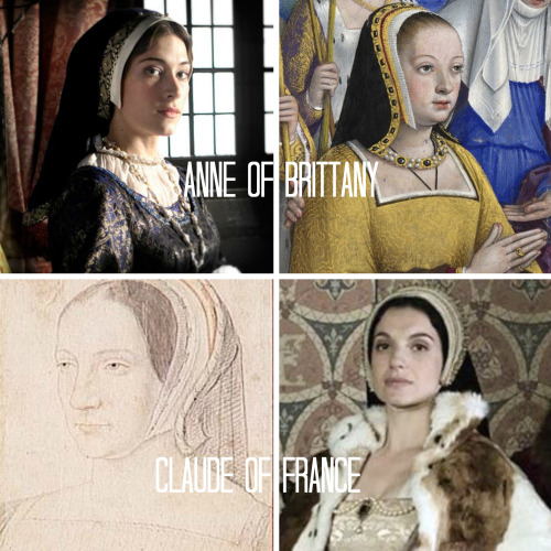 everythingieverloved:Queens of France as portrayed in television shows versus their true portraits.-