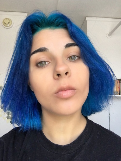 so I did just [extremely violently] chop my hair off. also, The Great Return of The Blue. my great s