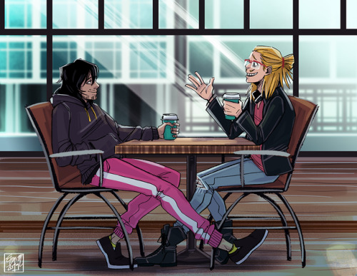 elenimut: erasermic coffee shop commission for @rob0ti thanks again for commissioning me! These cuti