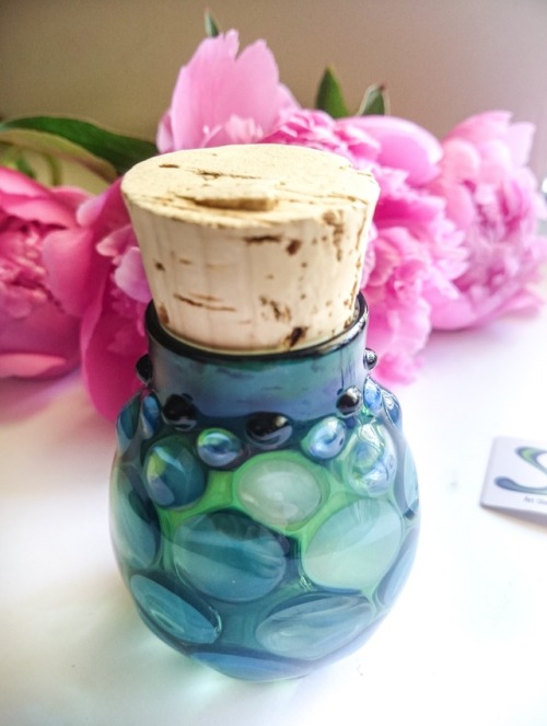 Handmade glass jar from Sawtooth Glass Project, I’m pretty sure it’ll be used for potions in DnD!! :