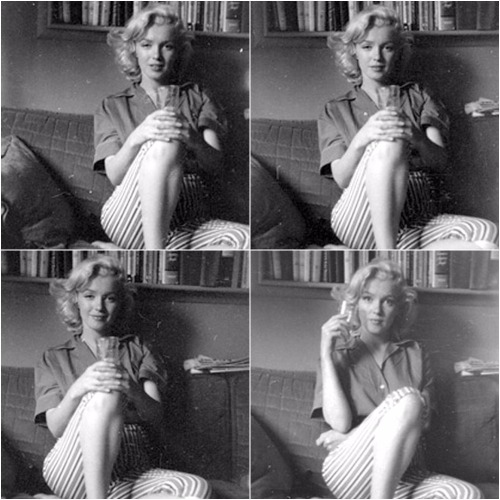 marilynmonroevideoarchives: Marilyn Monroe at home 1953. Taken by Milton Greene