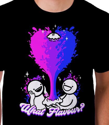thetomska:thetomska:flame-cat:im bout to trigger yalls fight or flight reflexes“i baked you a pie”“oh boy! what flavor?”Bi flavour!Ha ha.Hey fellow teens, it is unfortunately I, TomSka.I’m selling this shirt to raise money for AKT, a charity