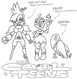 scrotumnose: OK-a-Day-O #9: THE COOL MEEN TEENZ! Red Action, Drupe, and Gregg!!!