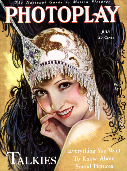 Bessie Love; cover of Photoplay, July 1929; illustration by F. Earl Christy.