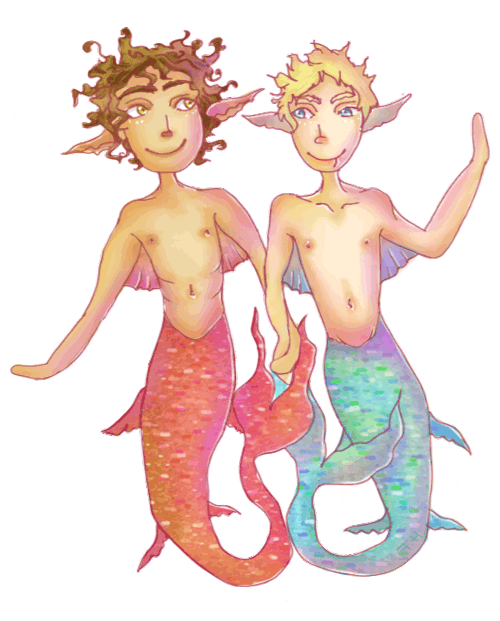 fightingffairyy:Mermen!Lashton chilling in the ocean aka your blog