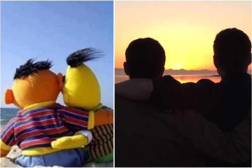 destielette:  “There are two things I know for certain: one, Bert and Ernie are gay” . . . . Credits : photo op 1 Photo op 2 photo op 3 Gifs : @mishasminions