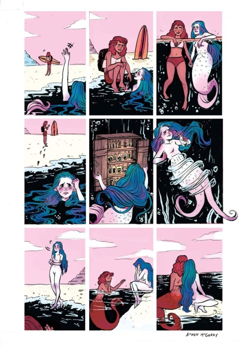 bonesbunns:blueapplesiren:monstrumagicae:I made a small short sad gay mermaid comic that I just so h
