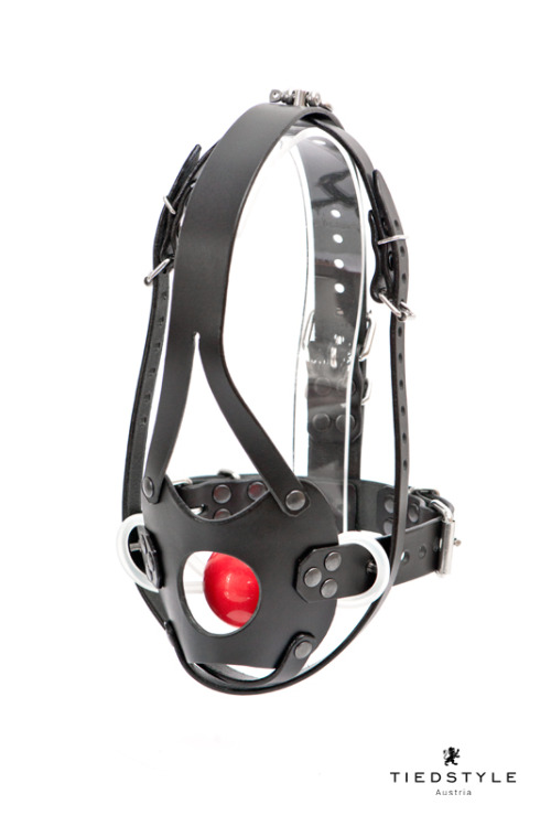 Handmade panel / muzzle gag with a hole in the front panel for additional inflatable gags. Including