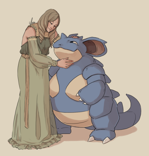 Emmeryn and her Nidoqueen Latona for @needlekind!