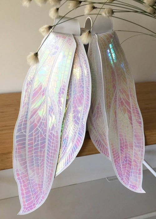 sosuperawesome:Iridescent Angel and Fairy Wings BackpacksKrukru Studio on Etsy