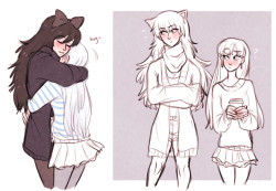 monochrome in modern clothes idk i needed to draw ma pretty babus