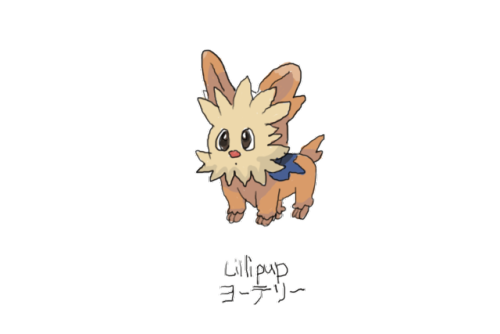 Drew Pokemon With My Left Hand, Lillipup, Photoshop.