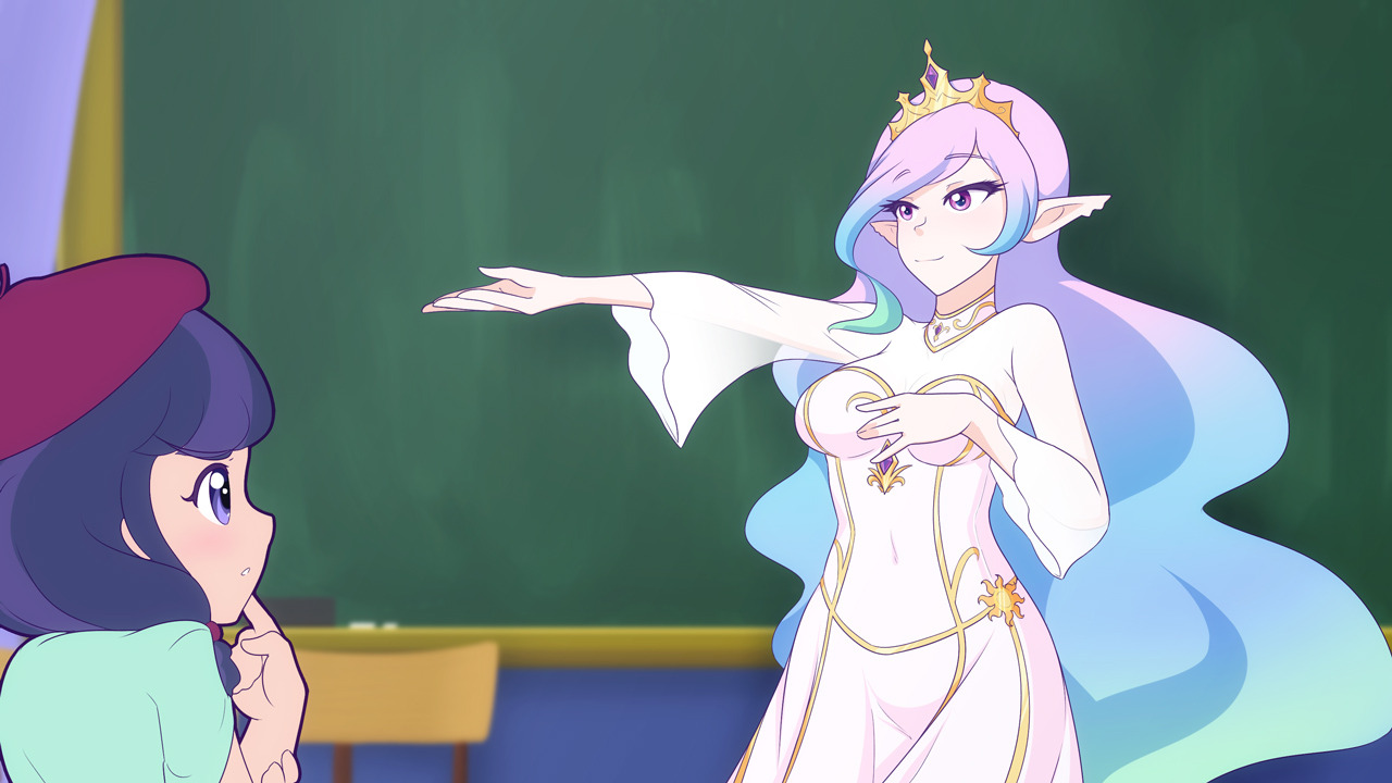 Celestia doesn’t know how to play charades. Her card said “Bloomberg the Apple
