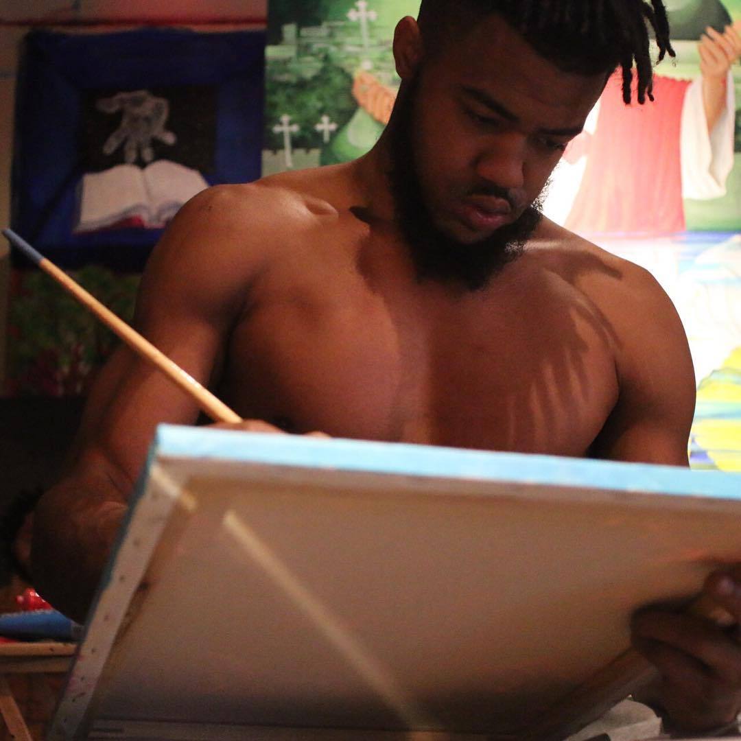 aaronmaybin:  Morning strokes….#aaronmaybinart #artcxlt #artlife 