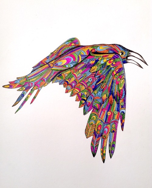 juliamai:Julia Mai in Color, 2015.1. Raven2. I am the Walrus3. Bowhead Whale4. Megans FlamingoAll in