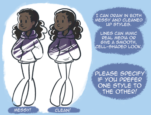 Digital still image commissions are OPEN!(Animated & traditional commissions closed)I will not d