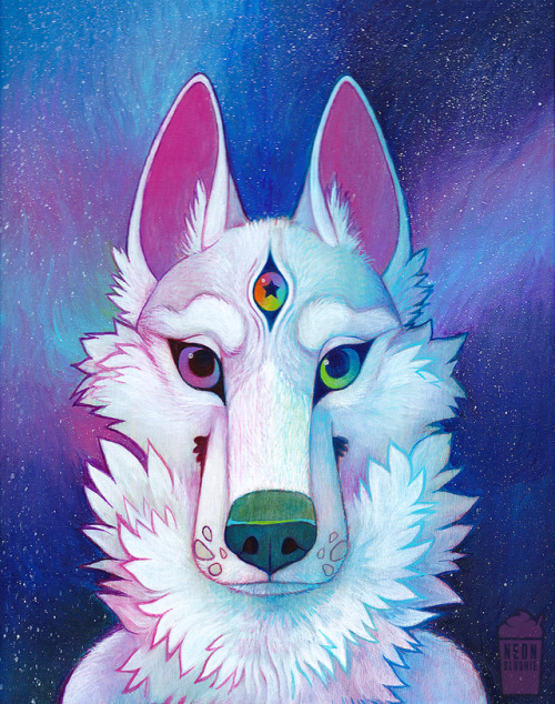 neonslushie:  Acrylic paint on a 9x12" wood board.  