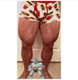 gr8kingofhearts:  beefydan:  Someone asked me if I was machoke recently :3 not quite yet lol but my undies have burgers and fries on em!  😍😍