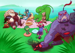 Wukong-Themonkeyking: The League Crew Are Having A Relaxing Afternoon Of Picnic To