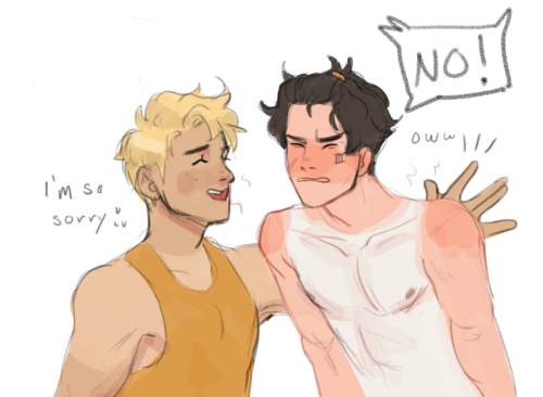 koihoi:I wanted to draw a jerejean beach day, and you know jean would burn soooo bad.