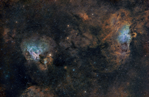 Porn photo just–space:  The Eagle and Swan Nebula