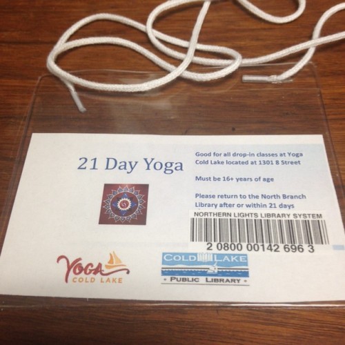 Use your Cold Lake Public Library card to sign out the 21 day yoga class! Thank-you to Yoga Cold Lak