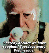 hershelgreene:    You walk outside, you risk your life. You take a drink of water,