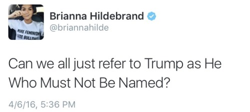 thefingerfuckingfemalefury:negasonicnoodle:Brianna Hildebrand’s Twitter is the best thing ever