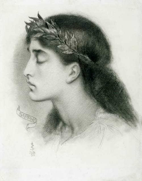 birdsong217: Simeon Solomon (English, 1840-1905) Study of Sappho, 1862. Graphite on paper. Tate Coll