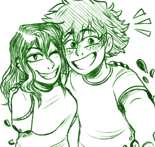Setsuna And Izuku Selfie Commission!