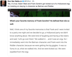 asksexpositivefluttershy: thpock: can you IMAGINE seeing adam west walk into an orgy and just start Being Batman… holy shit now I’m going o have trouble imagining an orgy WITHOUT Adam West Being Batman.  &hellip;it’s almost painful how much this