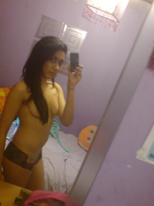 nudefuckingindians:    Indian girlfriend anjali taking naked selfshots for her lover.  