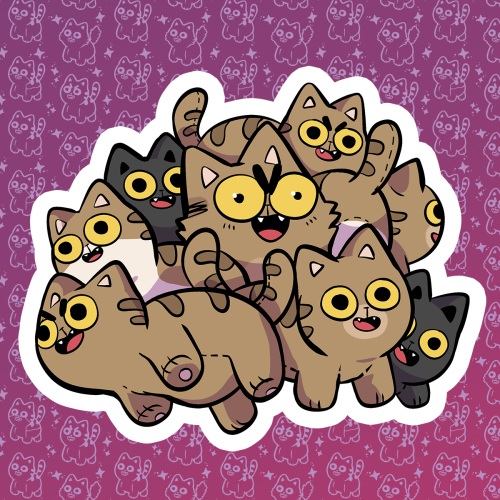 ✨Cat stickers!✨Everyone who backs our plush cat Kickstarter project gets a sticker sheet featuring t